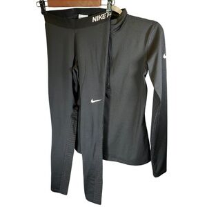 035. Nike Dry Fit Leggings & Jacket Top Set Base Layers